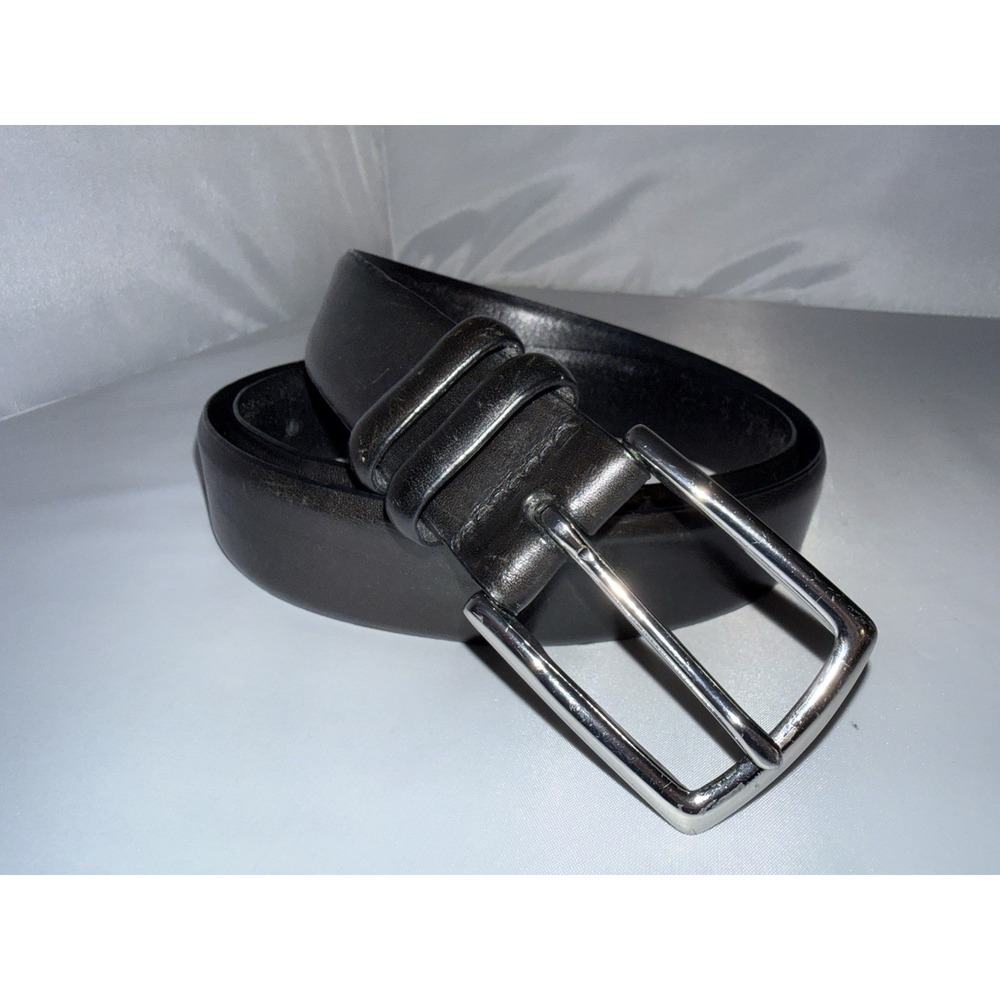 Polo Ralph Lauren Engine-Turned Belt 40/100 Black Italian Leather 2110754-001